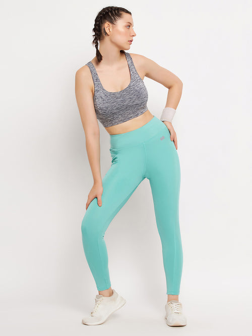 Clovia Mint Green High Rise Active Tights - MALL