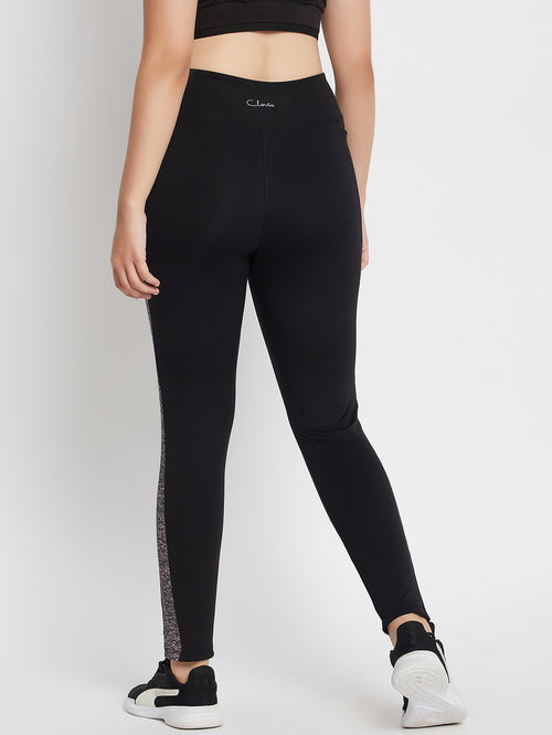 Clovia Black High Rise Active Tights - MALL