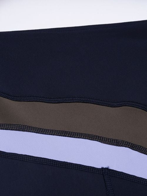 Enamor Navy Block Sports Leggings - MALL