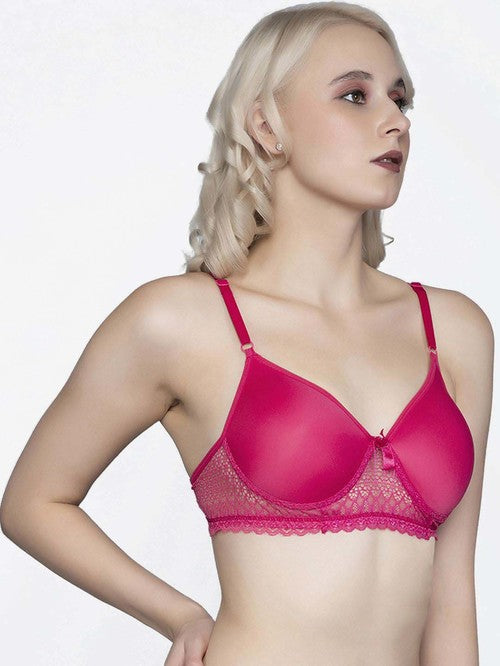 FIMS Pink Lace Work Bra - MALL