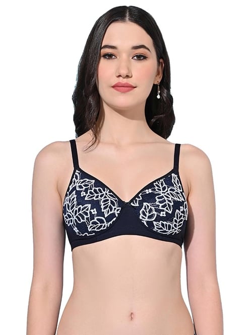 FIMS Navy & Lilac Printed Bras - Pack Of 2 - MALL