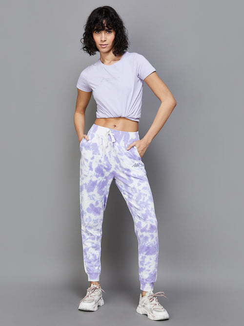 KAPPA Lavender Cotton Printed Joggers - MALL