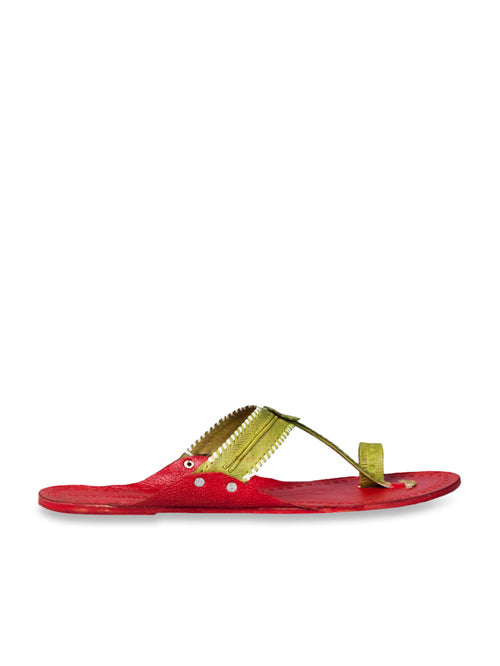 Kalapuri Women's Green Kolhapuri Sandals - MALL