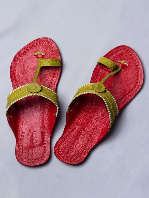 Kalapuri Women's Green Kolhapuri Sandals - MALL