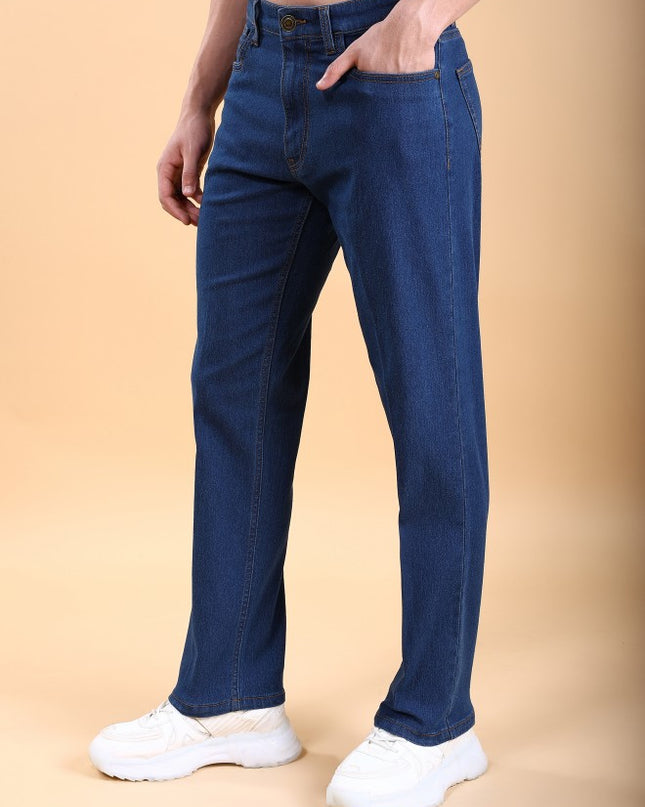 Highlander Men Blue Straight Fit Stretchable Jeans - MALL