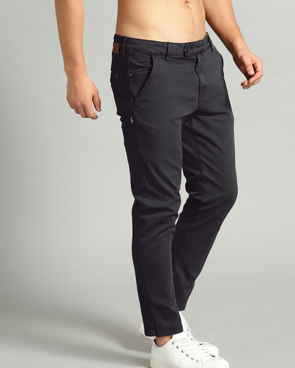 Roadster The Lifestyle Co Men Black Regular Fit Solid Trousers - MALL