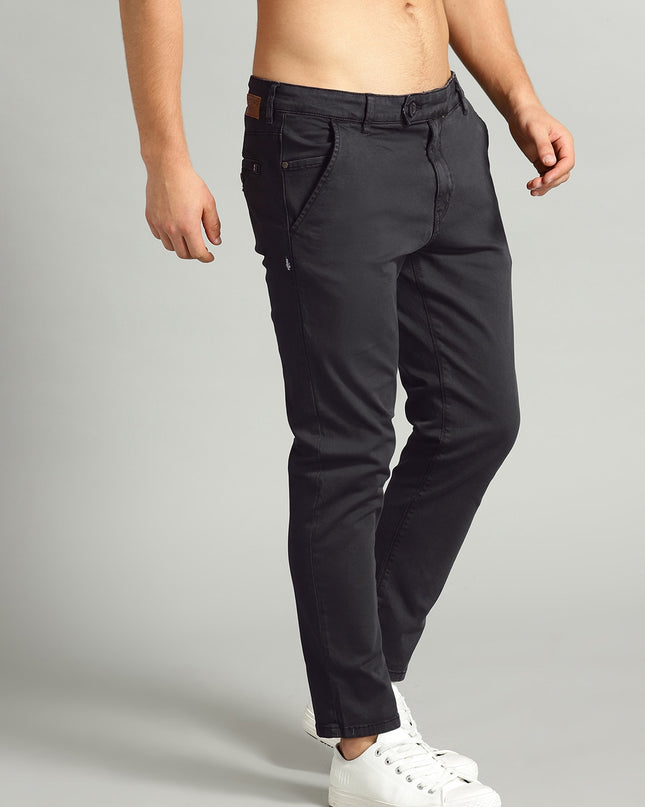 Roadster The Lifestyle Co Men Black Regular Fit Solid Trousers - MALL