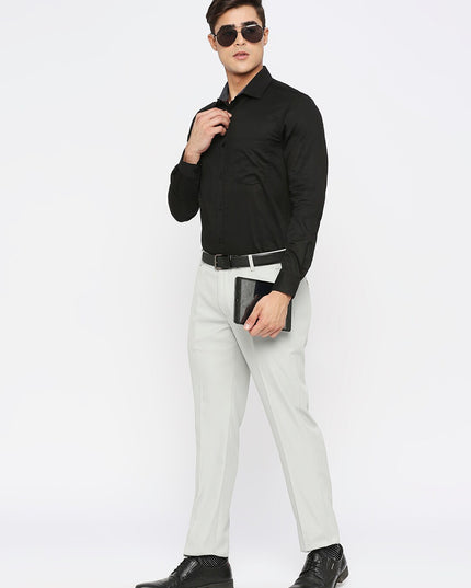 Solemio Men Mid Rise Formal Trousers - MALL