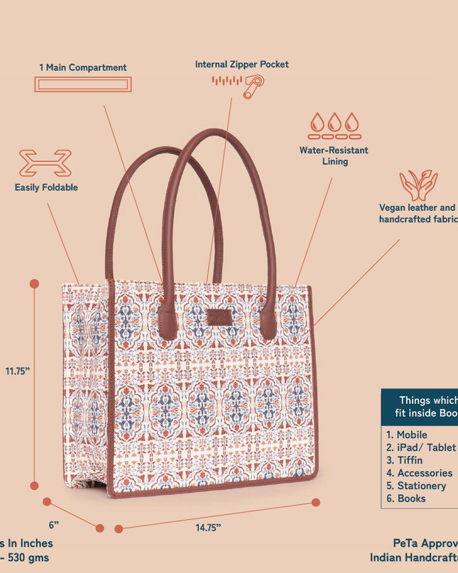 Agra Floral Book Tote