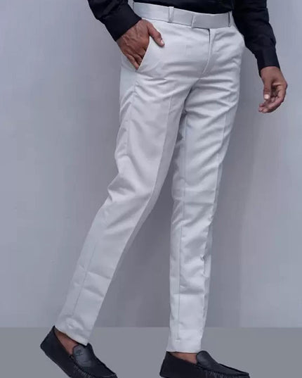 FUBAR Men Grey Relaxed Easy Wash Formal Trousers - MALL