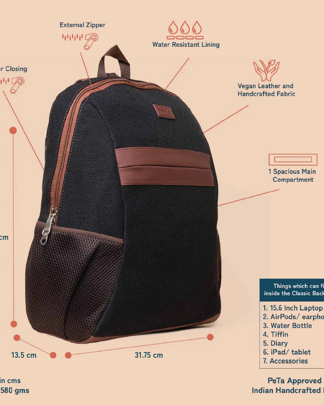 Jet Black Classic Backpack