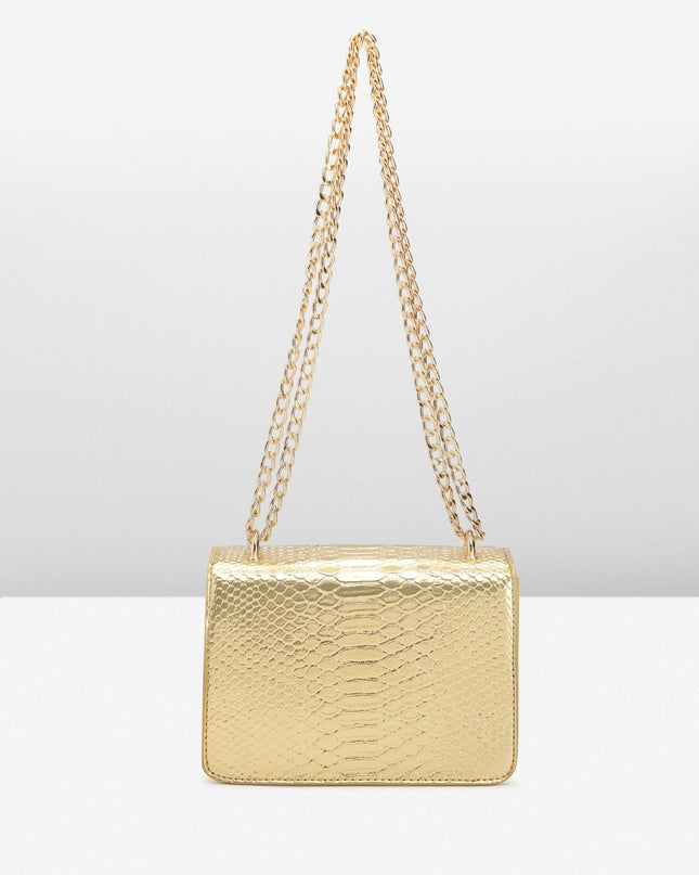 Lino Perros Snake Skin Textured Structured Sling Bag - MALL