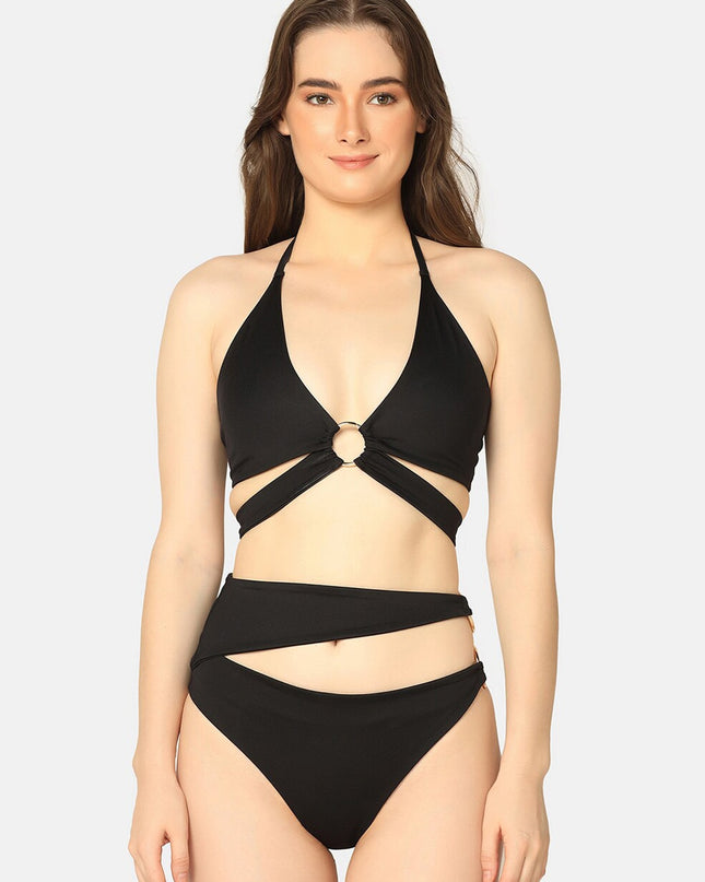 Da Intimo Cut Out-detail Black Swim Bikini Set - MALL