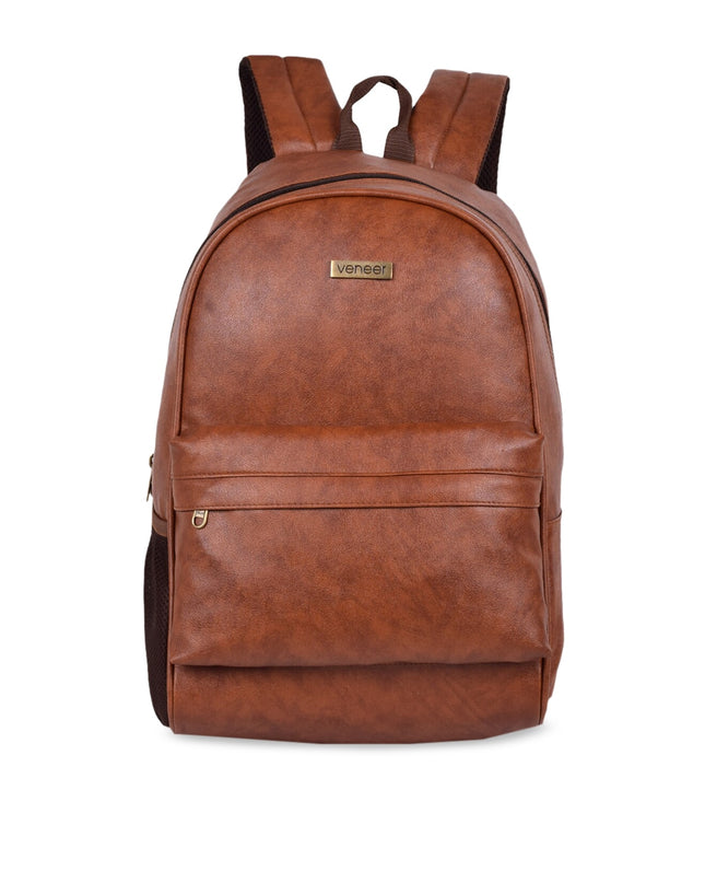 Unisex Tan Textured Backpack - MALL