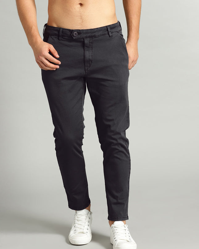 Roadster The Lifestyle Co Men Black Regular Fit Solid Trousers - MALL