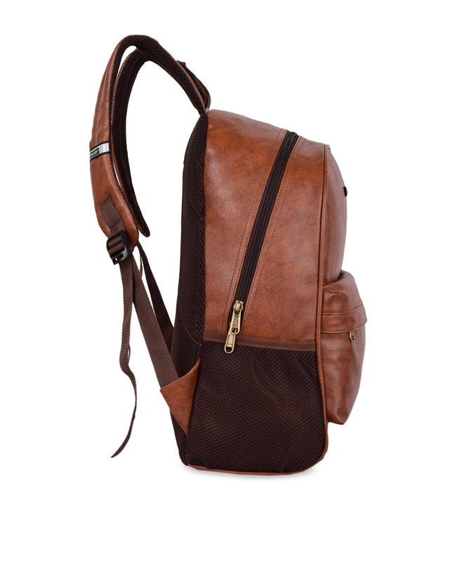 Unisex Tan Textured Backpack - MALL