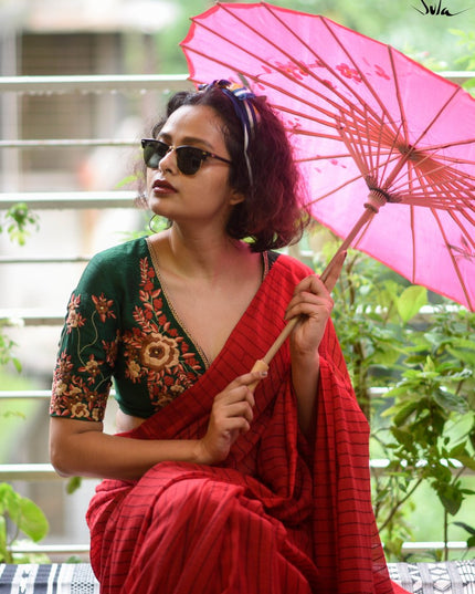 My Photo In A Red Saree