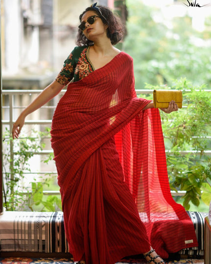 My Photo In A Red Saree