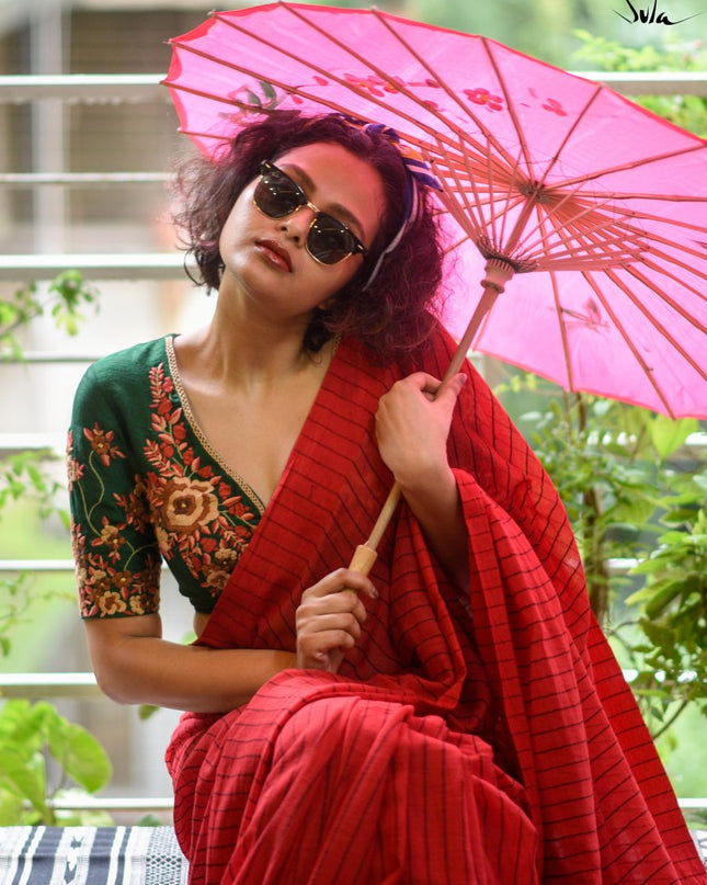 My Photo In A Red Saree